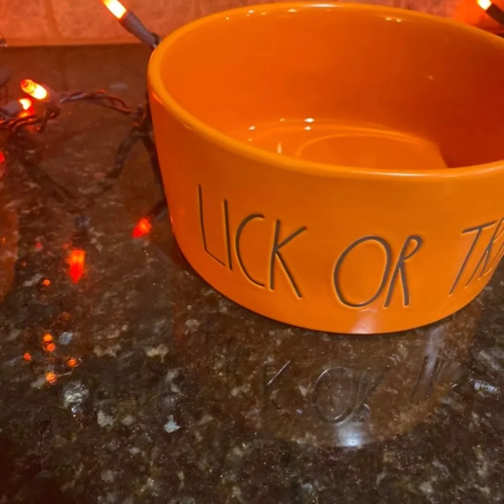 New Rae Dunn‎ lick or treat Halloweel Dog Bowl